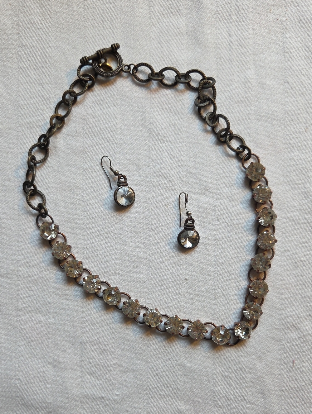 Antique Silver-Tone Necklace and Earring Set